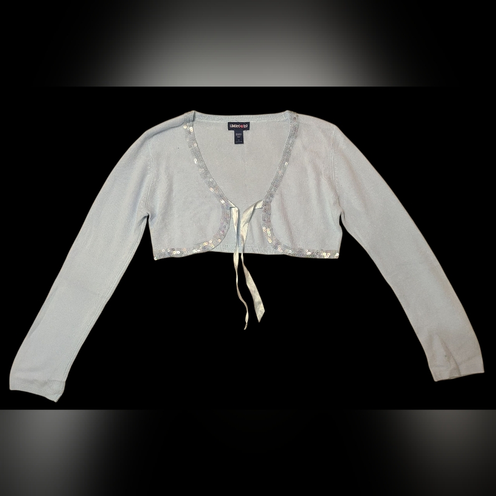 Limited Too Light Blue Sequin Trim Sweater